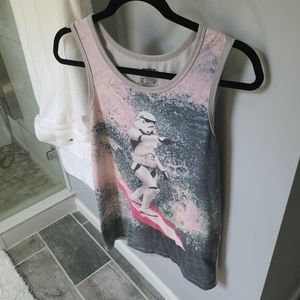 Star Wars  Is storm trooper Is ridding a surfboard